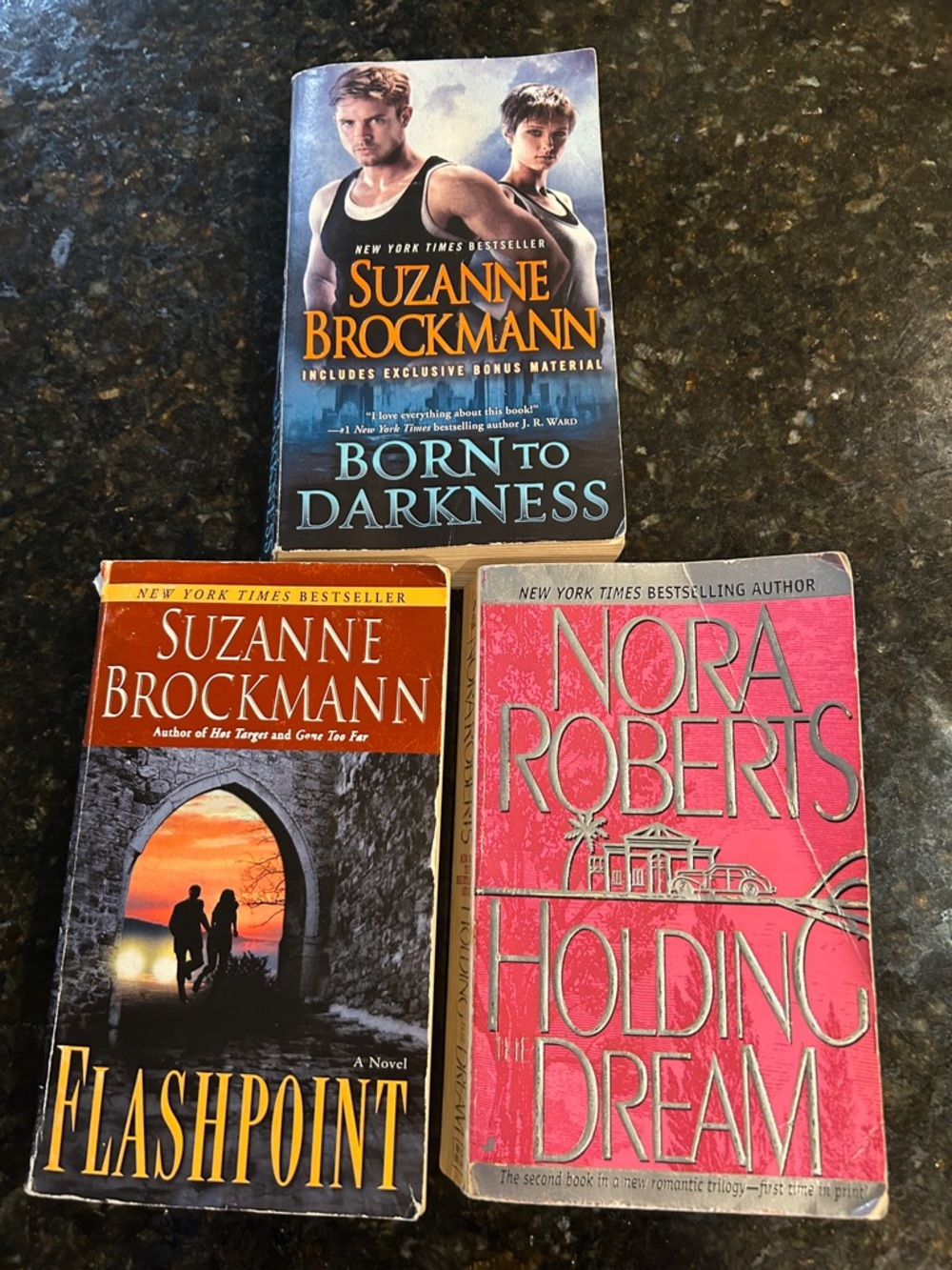 Set of 3 paperbacks, Born to Darkness, Holding the Dream, Flashpoint